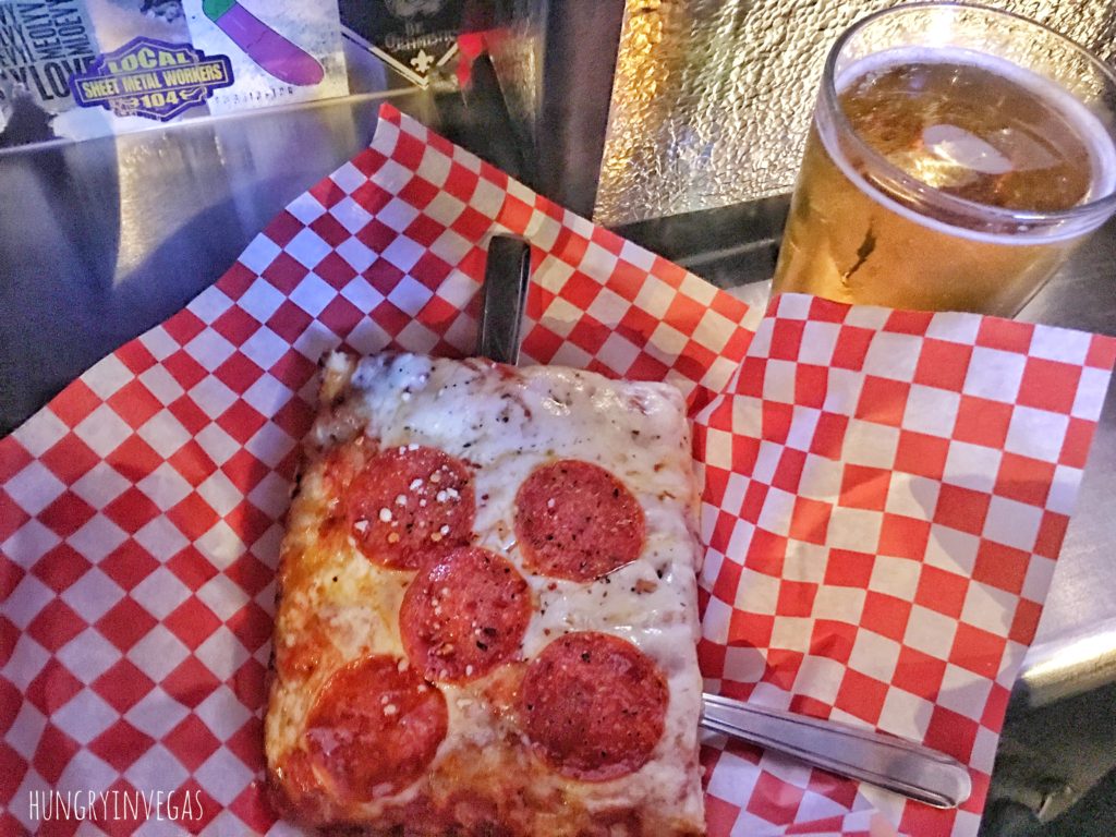 Pepperoni pizza beer