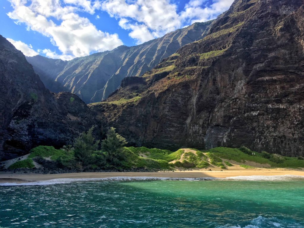 Secluded beach along Kauai's Na Pali Coast